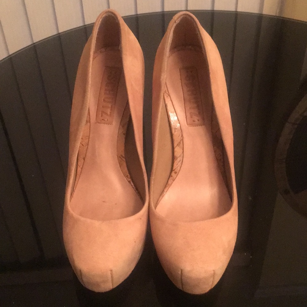 Like new suede camel heels!